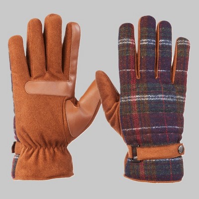 Isotoner Plaid Quilted Microsuede Gloves