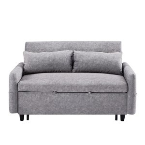 NicBex Loveseat Sofa Modern Upholstered Sleeper Sofa Bed with Adjustable Backrest and Storage Pockets for Bedroom,Living Room,Gray - 1 of 4