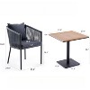VisioGear Patio Accent Table Sets, 5 Pieces Outdoor Dining Set with Cushions, Patio Chair with Square Table for Lawn, Gray, 22.05"*24.41"*30.71" - 2 of 4
