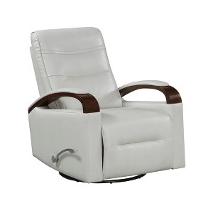 Faux Leather Swivel Gliding Recliner Chair with Luxurious Style - 1 of 4