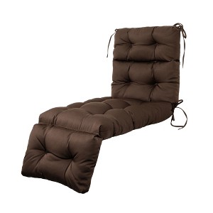 ARTPLAN Outdoor Chasie Lounge Tufted Thick Cushion with Ties,Replacement Wicker Chair Cushion for Paito Fruniture,72x22x4inches - 1 of 4