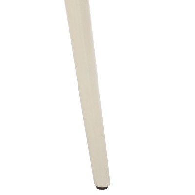 White Washed and Antique Gold 2 Drawer Mid-Century Nightstand