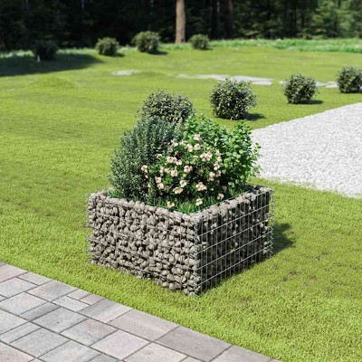 vidaXL Gabion Raised Bed Silver Galvanized steel 177.2 x 35.4 x 19.7 in