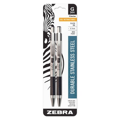 2ct G-301 Ballpoint Pens Black Ink Fine .7mm - Zebra