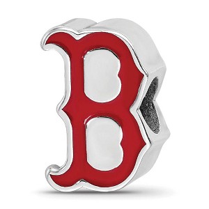 Black Bow Jewelry Sterling Silver Boston Red Sox MLB Bracelet Bead Charm - 1 of 4