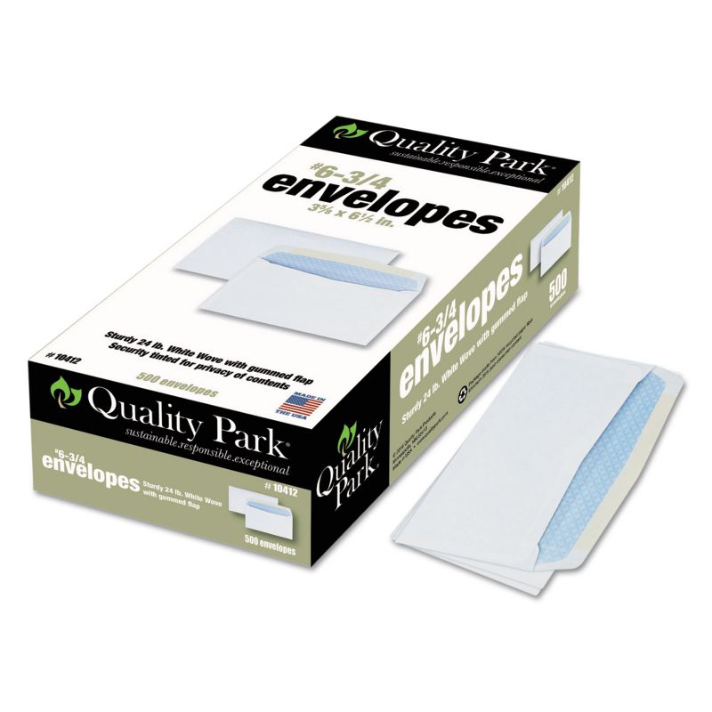 Quality Park Security Tinted Business Envelope #6 3/4 3 5/8 x 6 1/2 White 500/Box 10412, 2 of 5