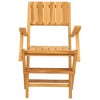 Folding Garden Chair Set of 4 Natural Teak Solid teak wood vidaXL - 3 of 4