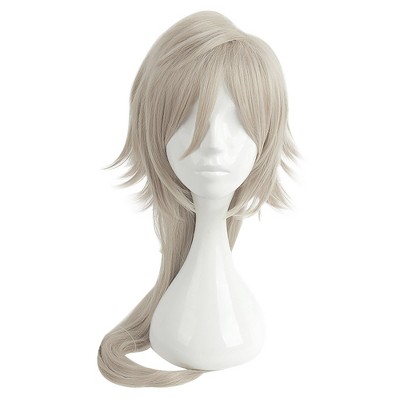 Unique Bargains Women's Wigs 18" Platinum-White with Wig Cap