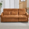 2-in-1 Sofa Bed, 3-seater Sofa Couch with Pull-out Sofa Bed, a Reversible Recliner, Adjustable Backrest for Living Room, Orange -ModernLuxe - 3 of 4