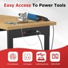Huxxion 60" Adjustable Work Bench, Heavy Duty Rubber Wood Work Table with Power Outlet and 4 Wheels for Garage, Workshop, Office, Home - 4 of 4