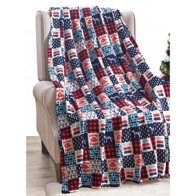 Extra Cozy and Comfy Microplush Throw Blanket (50" x 60") Firefighter Patchwork