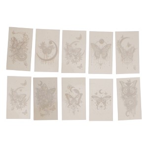 Unique Bargains Adult Realistic Butterfly Fake Tattoos Beige 10 Pcs - 1 of 4