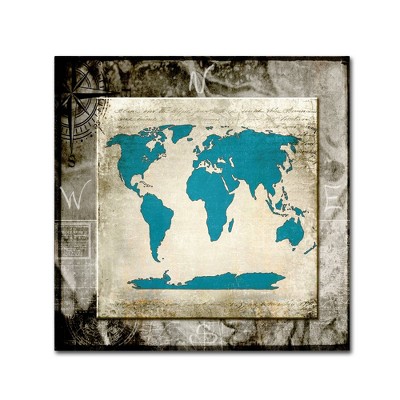 18" x 18" Sea Map II by LightBoxJournal - Trademark Fine Art