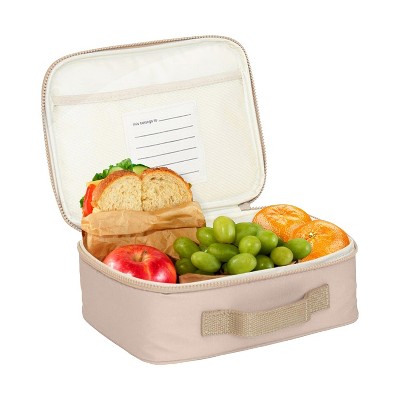 Taupe Insulated Recycled Fabric Kids Lunch Bag