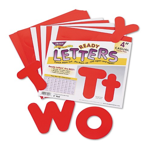 Trend Ready Letters 4 inch Playful Combo Set, Red