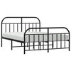vidaXL Metal Bed Frame with Headboard and Footboard Black 53.9 in.x74.8 in. Full - 4 of 4