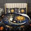 Mysterious Astrology Wind Sun Moon Lambswool Quilt Bedding 3-Piece Set, Thick Warmth, Artistic Style (Lambswool Quilt+Pillowcase) - 3 of 4