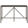 vidaXL Bar Table with Glass Top Brown 70.9 in.x27.6 in.x43.3 in. Poly Rattan - 3 of 4