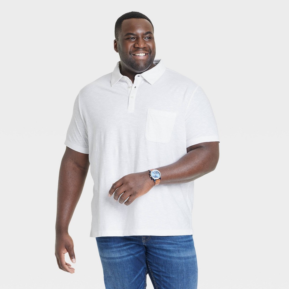Men's Big & Tall Regular Fit Short Sleeve Slub Jersey Polo Shirt - Goodfellow & Co™ Off-White XXLT -  87130920