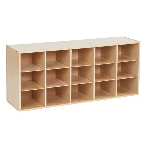 ECR4Kids Streamline 15 Cubby Tray Storage Cabinet, 3x5 - 1 of 4