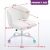 RISOKEYS ‌Office Chair - Faux Fur Makeup Vanity Chair, Adjustable Swivel Desk Chair with Sturdy Metal Base and Colored Wheels,for Home,Office - 4 of 4