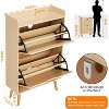 2-Layer MDF Shoe Cabinet with Compact Design, Modern Wooden Finish, Shoe Storage Organizer, Shoe Rack, and Space-Saving Shoe Storage Solution - 2 of 4