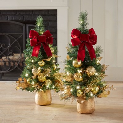 BrylaneHome 36"H Regal Pre-Lit Urn Tree