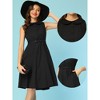 Allegra K Women's Summer Peter Pan Collar A-Line Sleeveless Belt Shirt Dress - 2 of 4