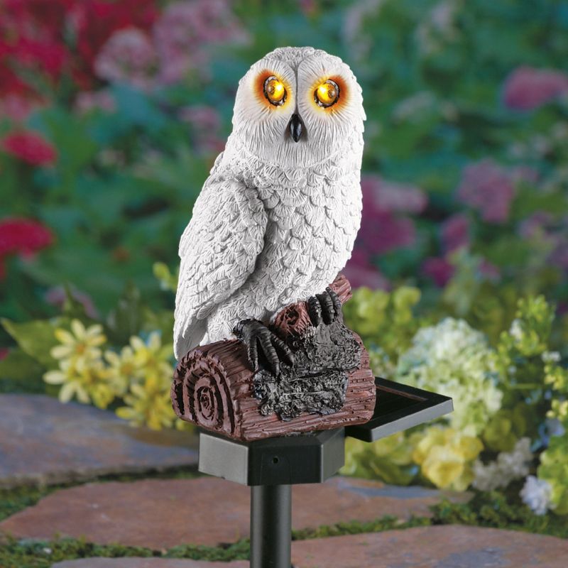 Collections Etc Hooting White Owl Solar Garden Stake, 2 of 3
