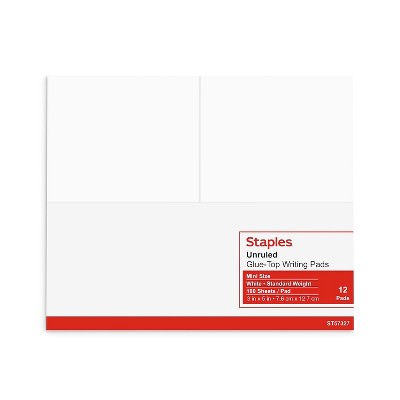 Compact White Glue-Top Notepads 3" x 5" Multi-Pack