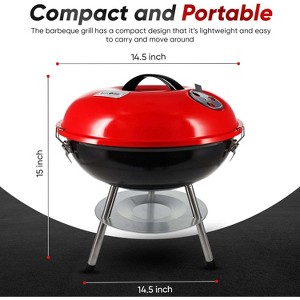 GasOne 14-inch Portable Charcoal Grill – Barbecue Grill with 3-Point Locking Lid for Heat Preservation Dual Venting System for Backyard, Camping, Boat - 1 of 4