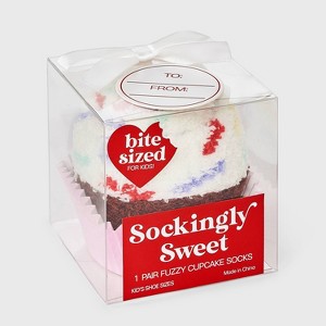 Kid's Cupcake Christmas Cozy Crew Socks - Ivory/Brown/Red 2-5 - 1 of 4