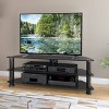 Corner TV Stand for TVs up to 60" CorLiving Black: Modern Satin Finish, Metal Frame, Cable Management - 2 of 4