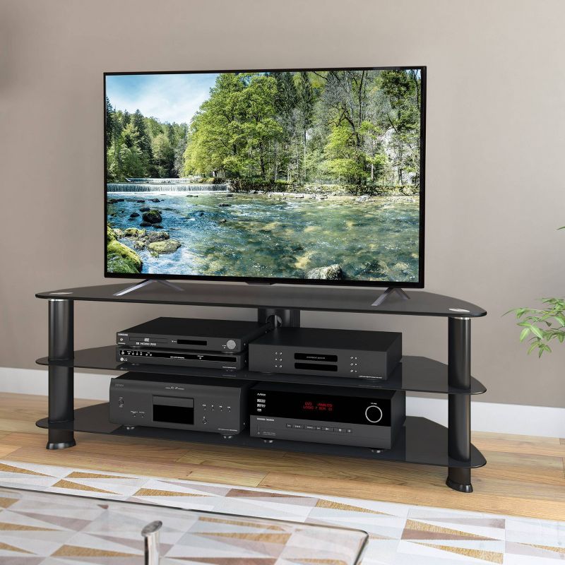 Corner TV Stand for TVs up to 60&#34; CorLiving Black, 2 of 9