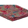 50" X 70" Gray And Yellow Floral Cotton Quilted Kantha Throw Blanket with Embroidery - 4 of 4