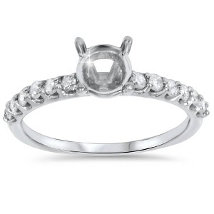 Pompeii3 1/3ct Half Eternity Diamond Ring 14K White Gold - 1 of 4