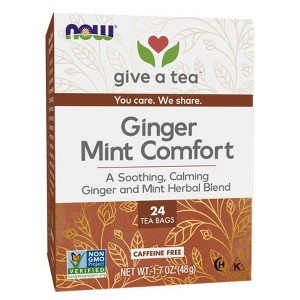 Now Foods Ginger Mint Comfort Tea  -  24 Bags - 1 of 2