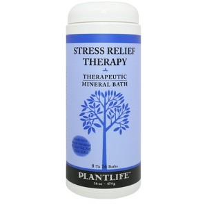 Stress Relief Bath Salt Soak 16oz | Calming Mineral Blend for Relaxation & Mood Support | Natural Aromatherapy | Plantlife - 1 of 3