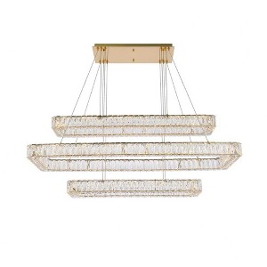 Elegant Lighting Monroe 3 - Light Pendant in  Gold - 1 of 4