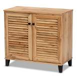 Coolidge Wood 2 Door Storage Cabinet Oak Brown - Baxton Studio