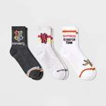 Women's Harry Potter 3pk Ribbed Ankle Socks - Assorted Colors 4-10