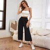 Women's Solid Color Ankle Pants - Relaxed Flowy Cropped Pants, Versatile Wide Leg Trousers for Multiple Basic Outfits - 4 of 4