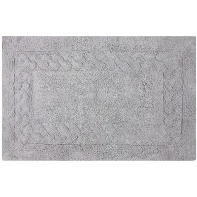 Knightsbridge Chain Bath Rug Cotton Non Skid Back, Silver