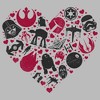 Juniors Womens Star Wars Valentine's Day Heart Icons T-Shirt - 2 of 4