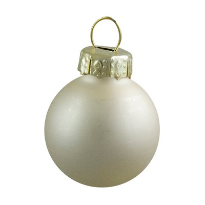 Champagne Gold Shiny and Matte Glass Ball Ornament Set, 1" (25mm), 24-Piece