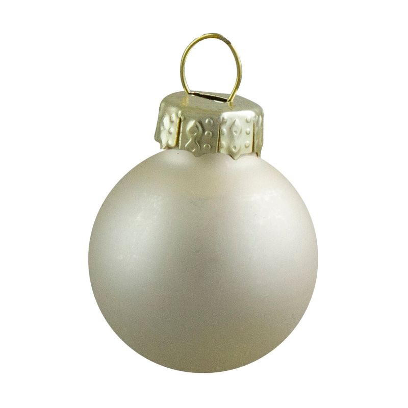 Northlight 24ct Shiny and Matte Champagne Gold Glass Ball Christmas Ornaments 1" (25mm), 4 of 5