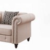Linen Upholstered Tufted Accent Chair with Decorative Pillow and Loose Seat Cushion for Living Room - 4 of 4