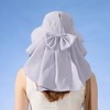 Anna-Kaci Womens Wide Brim Sun Hat UV Protection Flap Design with Back Bow Detail and Adjustable Chin Strap - 2 of 4