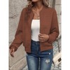 Coolmee Womens Bomber Jacket Zip Up Casual Jackets Textured Lightweight Stand Collar Fall Fashion Outerwear Coat - 3 of 4