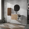 Bencmate Bathroom Storage Cabinets, Wall-Mounted Vanities with Resin Sink and Two-Story Open Shelf, Separate Side Cabinet, Brown, 35.4"*18.13"*19.3" - 2 of 4